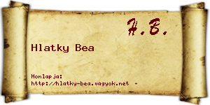 Hlatky Bea névjegykártya